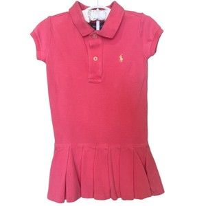 RALPH LAUREN Coral Pleated Dress Toddler